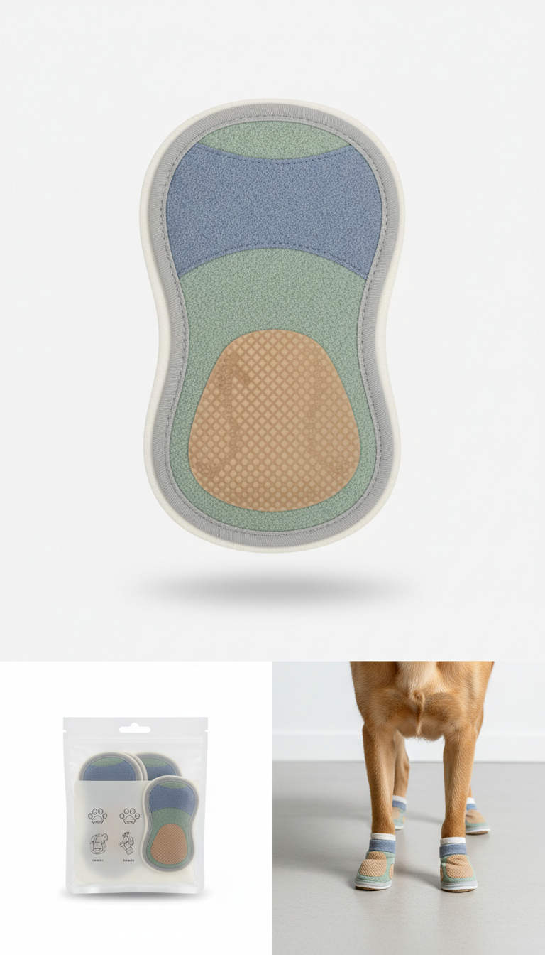 Slip-on anti-slip paw grips for senior dogs